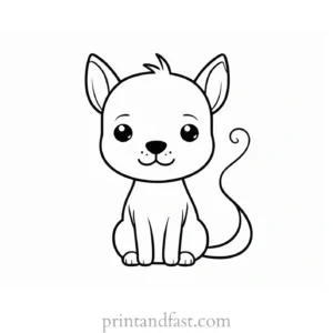 kawaii coloring page dog