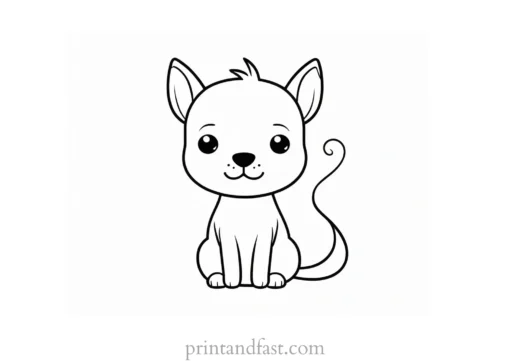 kawaii coloring page dog