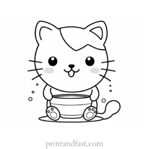 kawaii coloring page easy