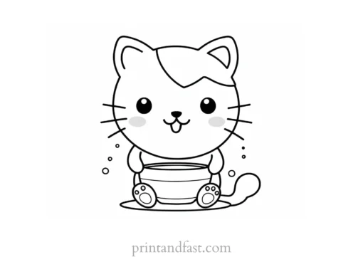 kawaii coloring page easy