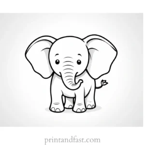 kawaii coloring page elephant