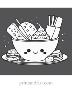 kawaii coloring page food