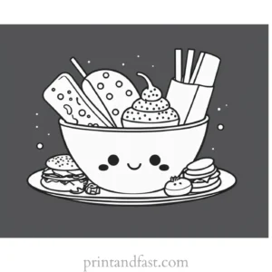 kawaii coloring page food