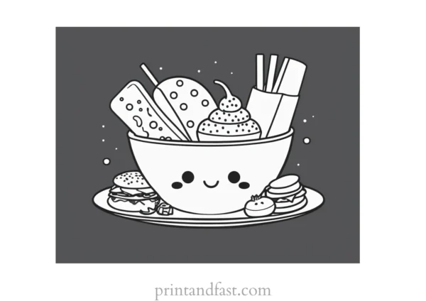 kawaii coloring page food