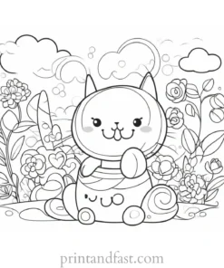 kawaii coloring page for adults