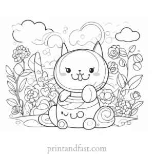 kawaii coloring page for adults