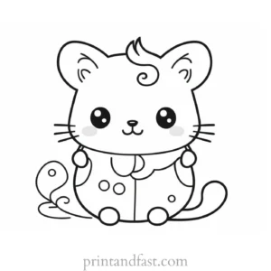 kawaii coloring page for kids