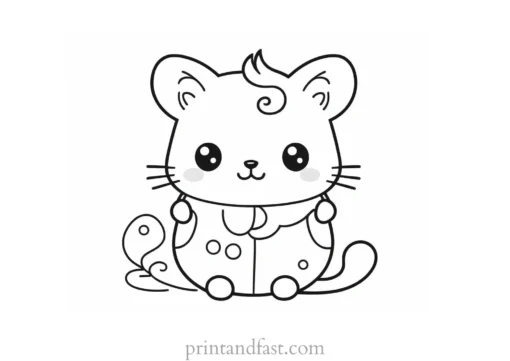 kawaii coloring page for kids