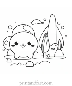 kawaii coloring page free