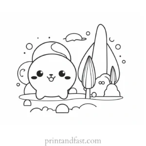 kawaii coloring page free