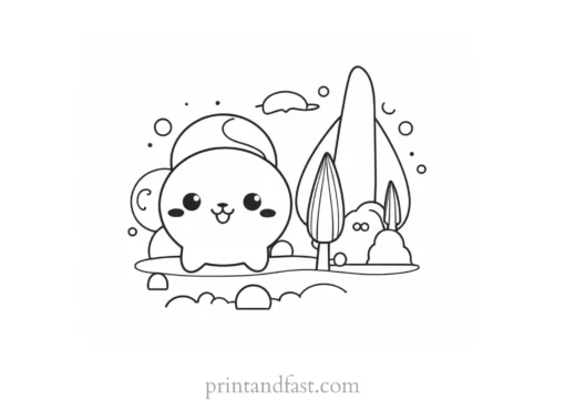 kawaii coloring page free