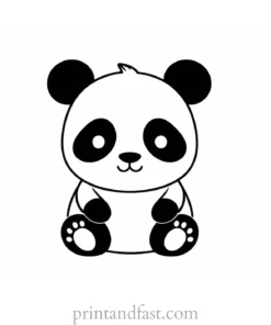 kawaii coloring page panda