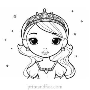 kawaii coloring page princess