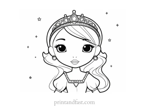 kawaii coloring page princess