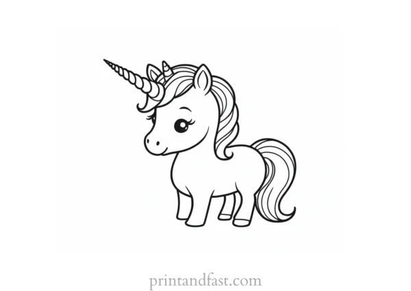 kawaii coloring page unicorn