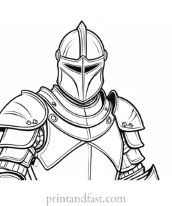 knight coloring page armor