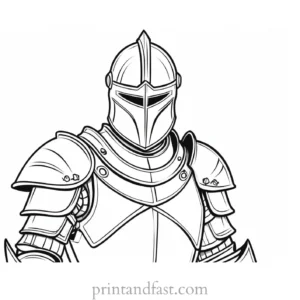 knight coloring page armor