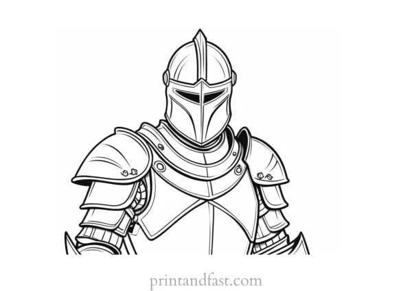 knight coloring page armor