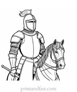 knight coloring page chivalry