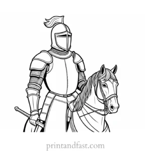 knight coloring page chivalry