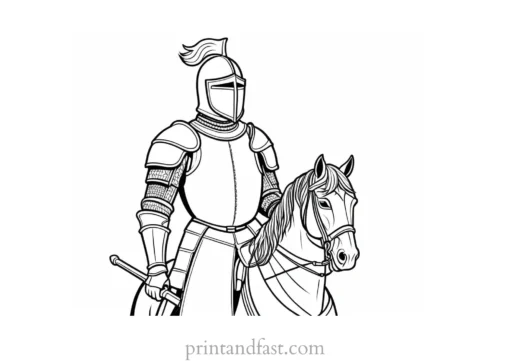 knight coloring page chivalry