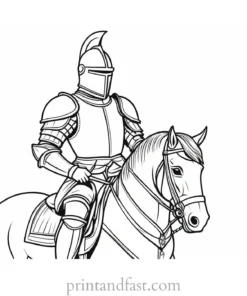 knight coloring page detailed