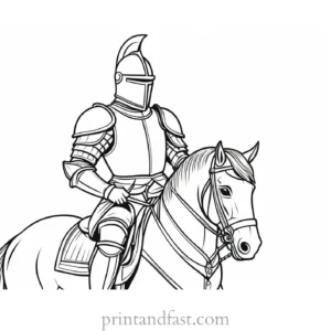 knight coloring page detailed