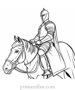 knight coloring page easy