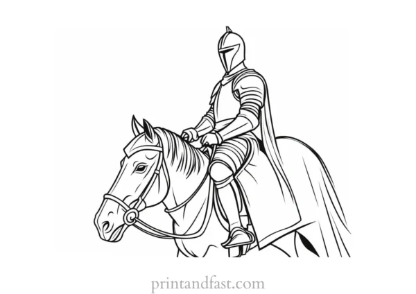 knight coloring page easy