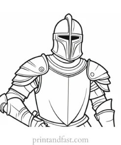 knight coloring page for kids