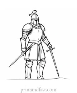 knight coloring page free