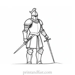 knight coloring page free