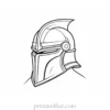 knight coloring page helmet