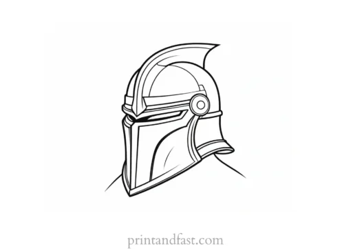 knight coloring page helmet