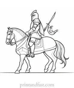 knight coloring page heraldry