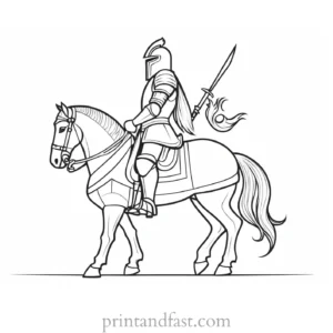 knight coloring page heraldry