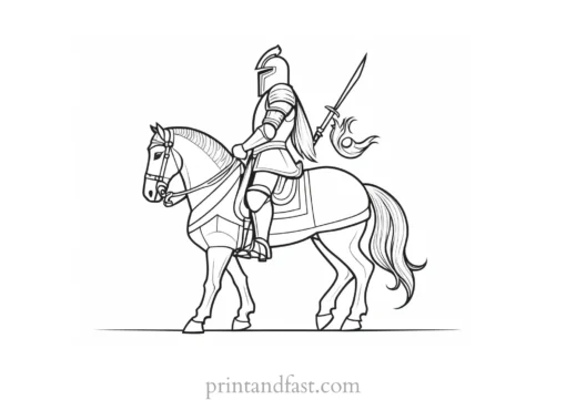 knight coloring page heraldry