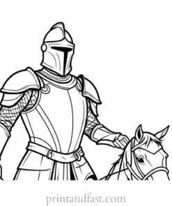 knight coloring page heroic