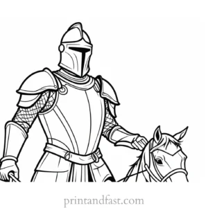 knight coloring page heroic