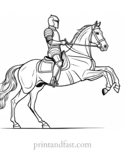 knight coloring page horse