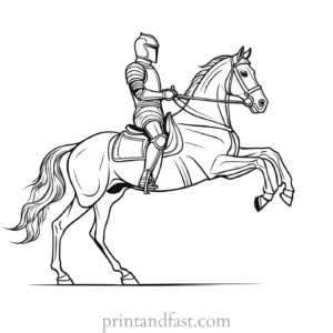 knight coloring page horse