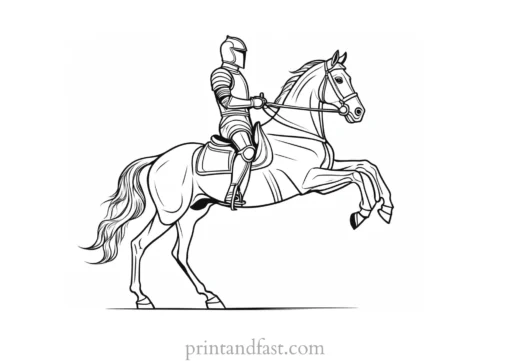 knight coloring page horse