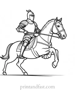 knight coloring page jousting