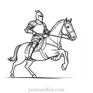 knight coloring page jousting