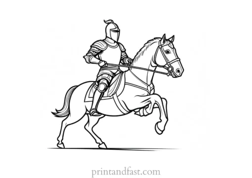 knight coloring page jousting