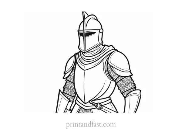 knight coloring page medieval