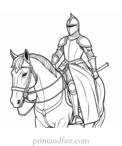 knight coloring page princess