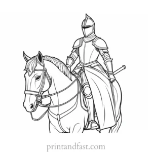 knight coloring page princess