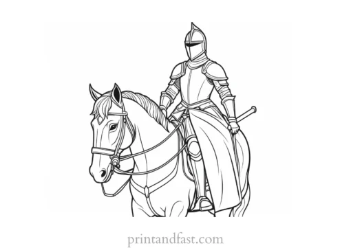 knight coloring page princess