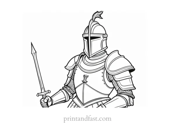 knight coloring page queen